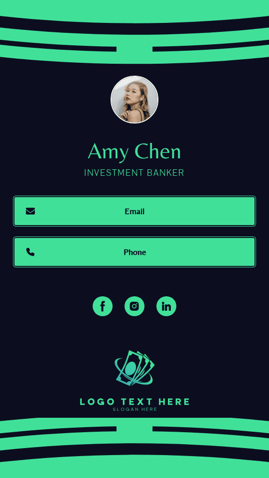 Investment Banker Digital Business Card Preview