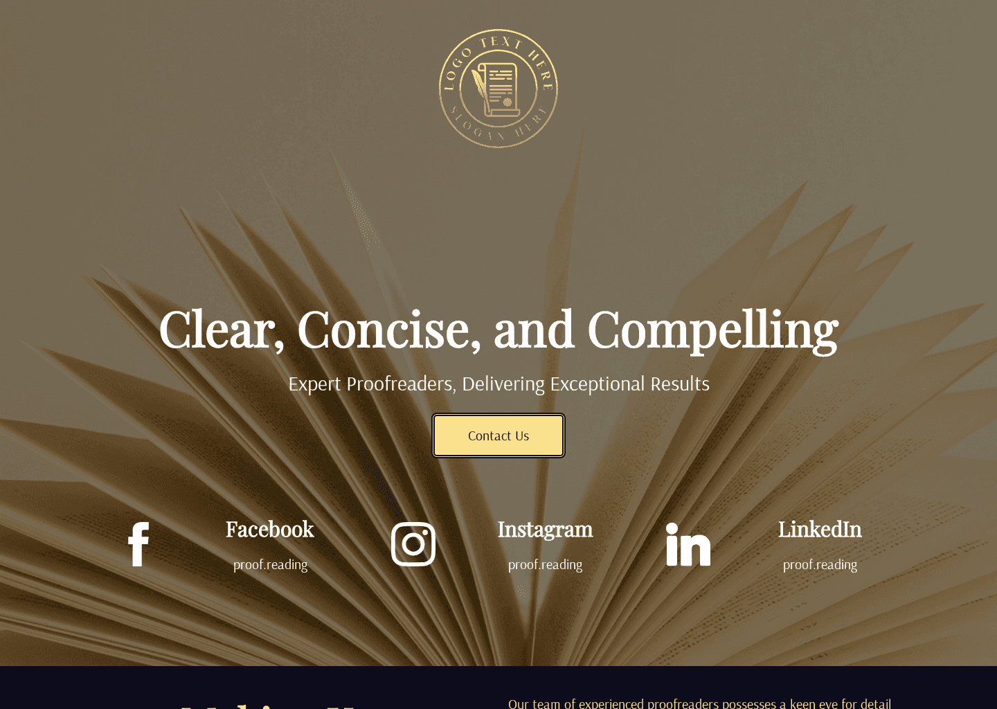 Proofreading Book Publishing Website Preview