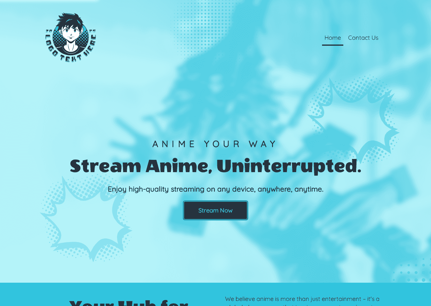 Anime Streaming Entertainment Website Preview