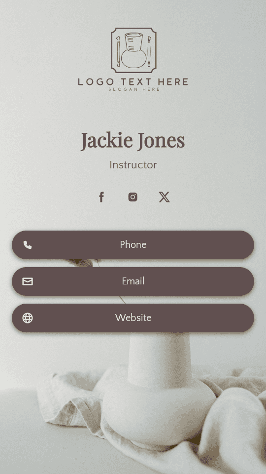 Pottery Crafting Instructor Digital Business Card