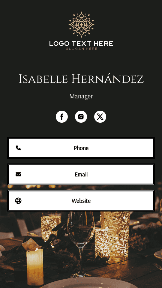 Event Planning Manager Digital Business Card