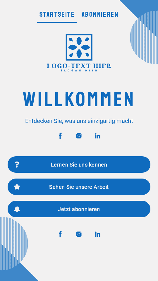 Allgemeine Unternehmensbegrüßung Link in Bio