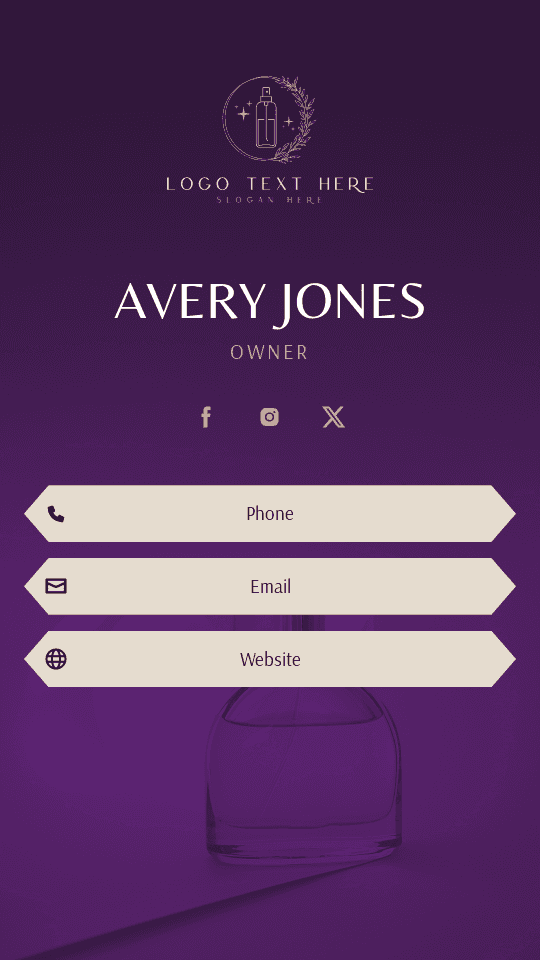 Beauty Cologne Owner Digital Business Card