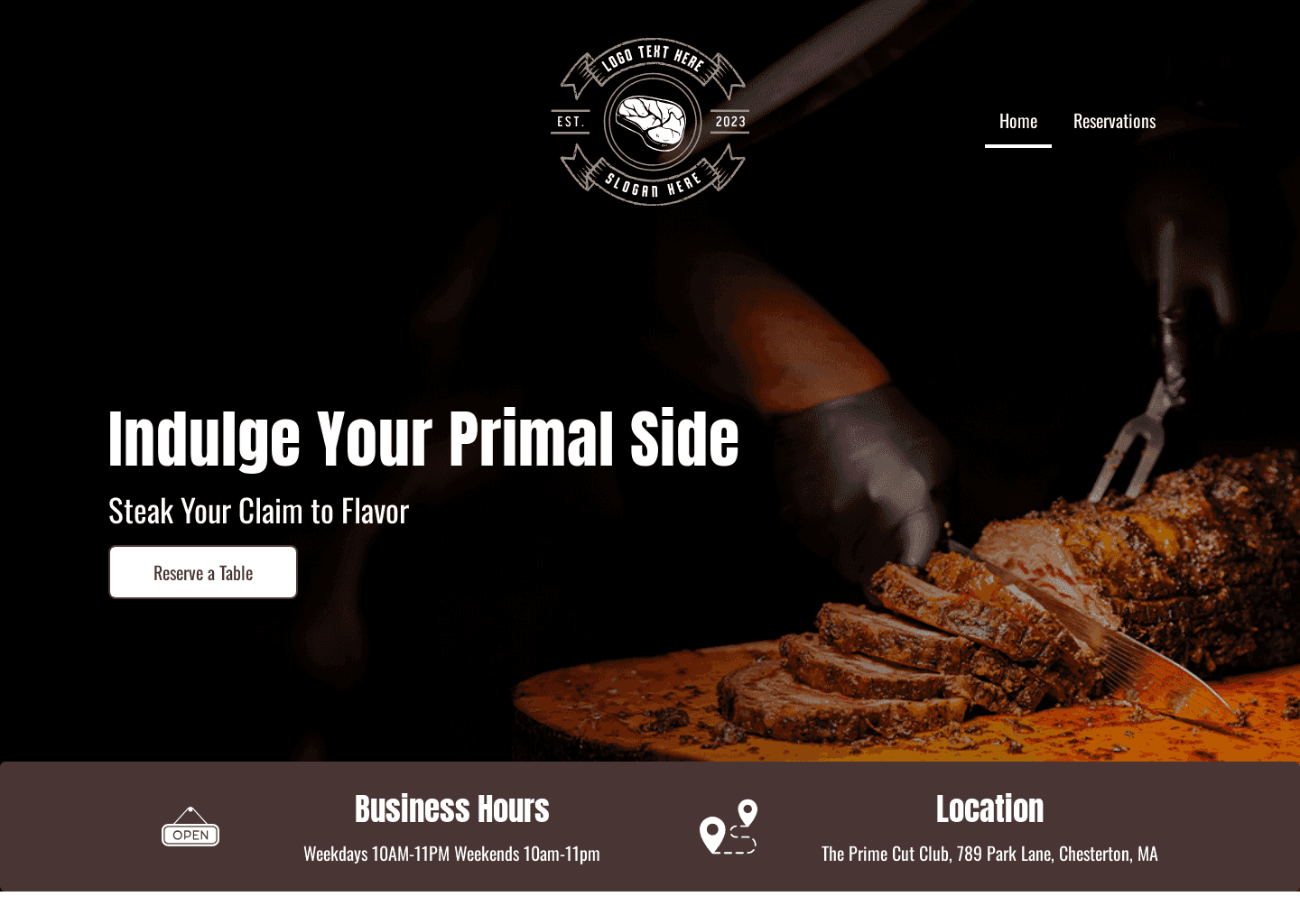 Meat Barbecue Steakhouse Website Preview