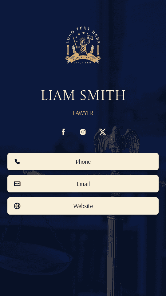 Law Firm Lawyer Digital Business Card Preview