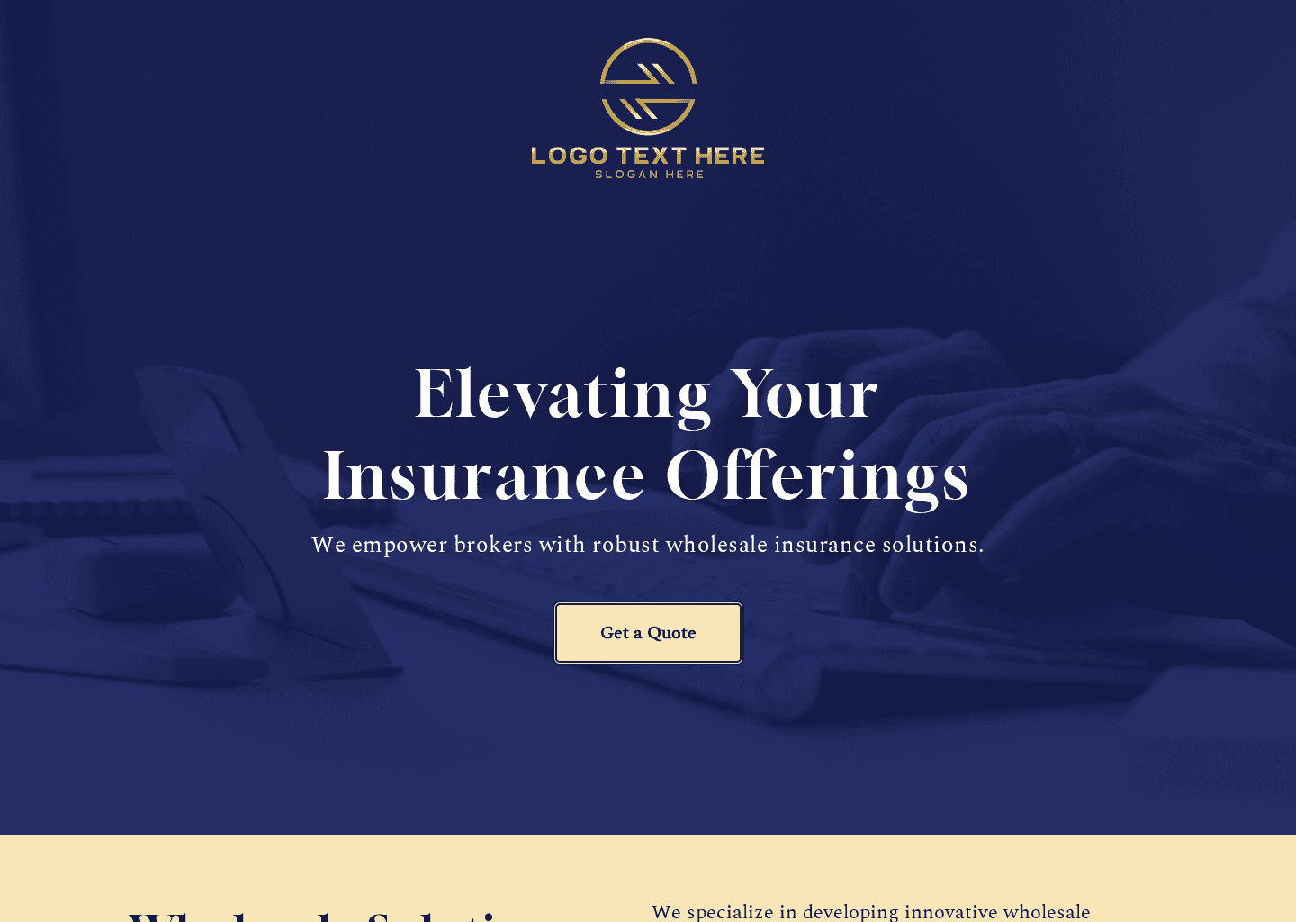 Wholesale Insurance Firm Website Preview