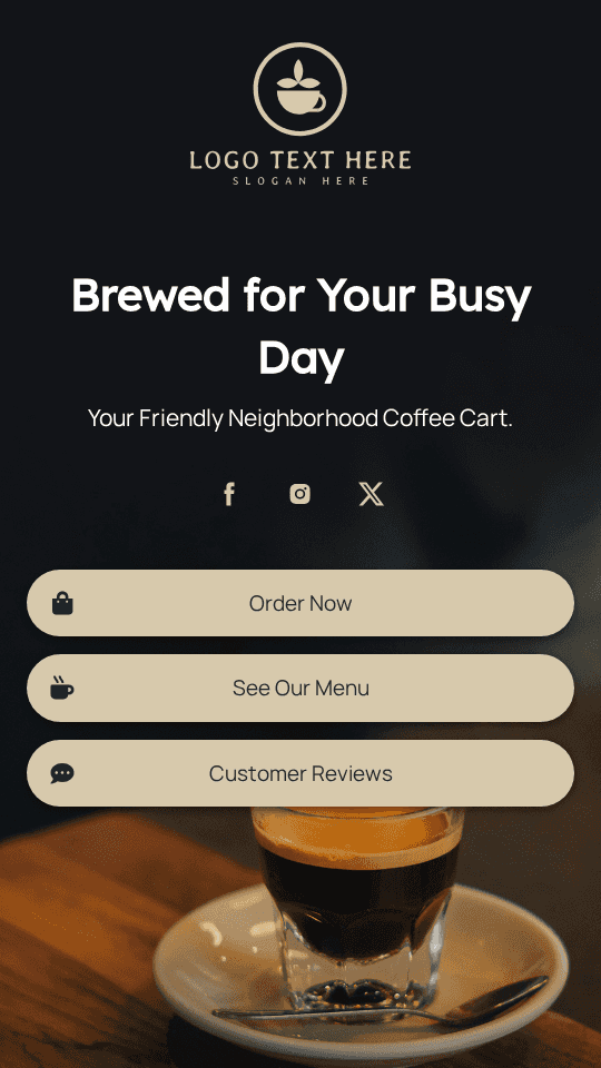 Mobile Coffee Cart Link in Bio Preview