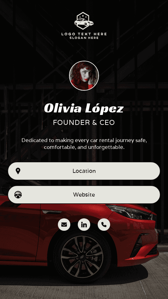 Car Rental Owner Digital Business Card