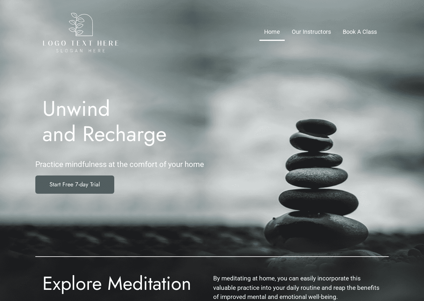 Meditation Classes Coach Website Preview