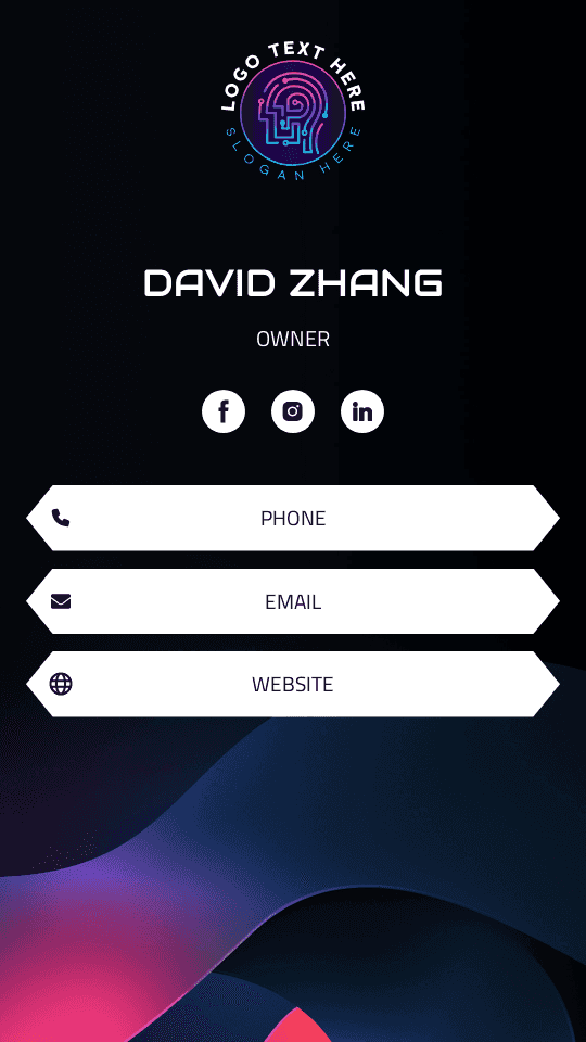 AI Technology Owner Digital Business Card