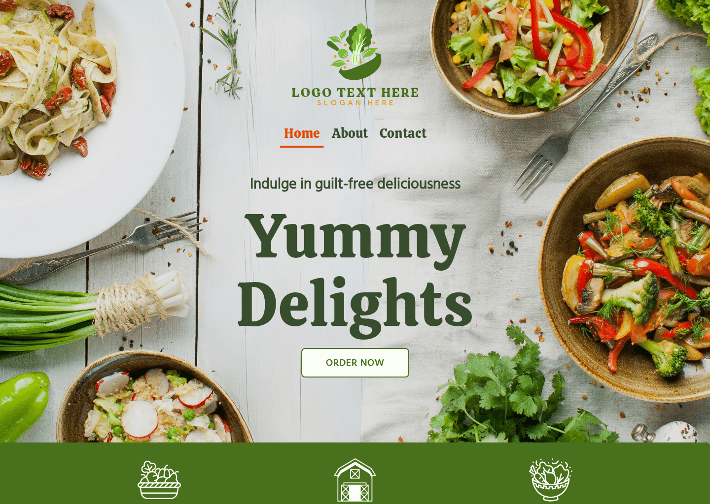 Healthy Food Restaurant Website Preview