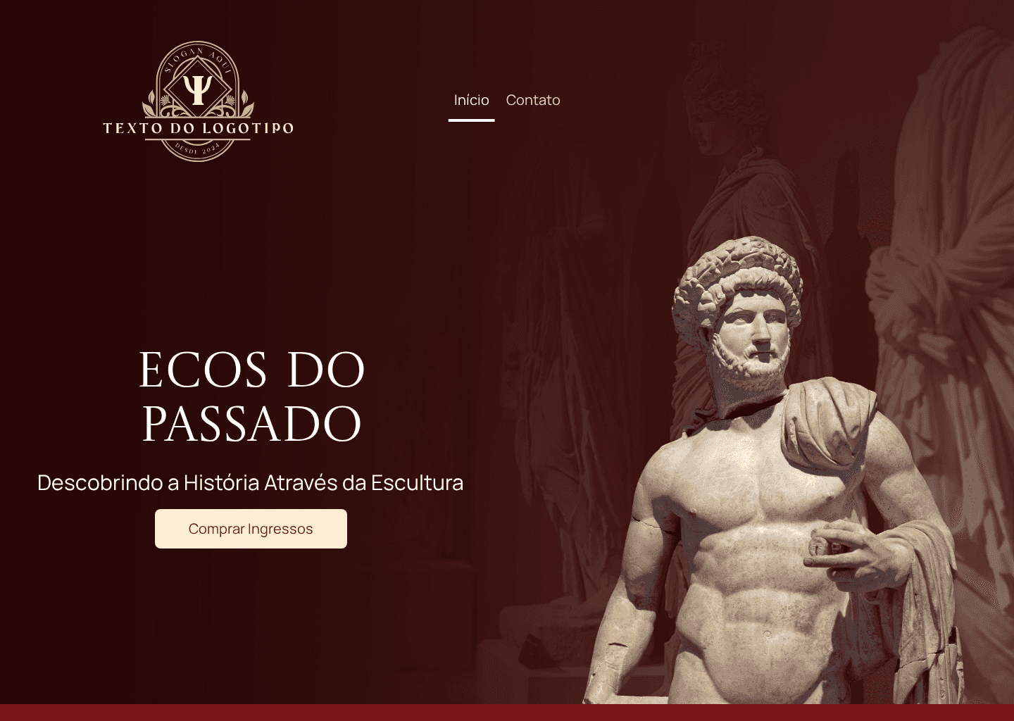 Exposição de Esculturas Antigas Website Preview