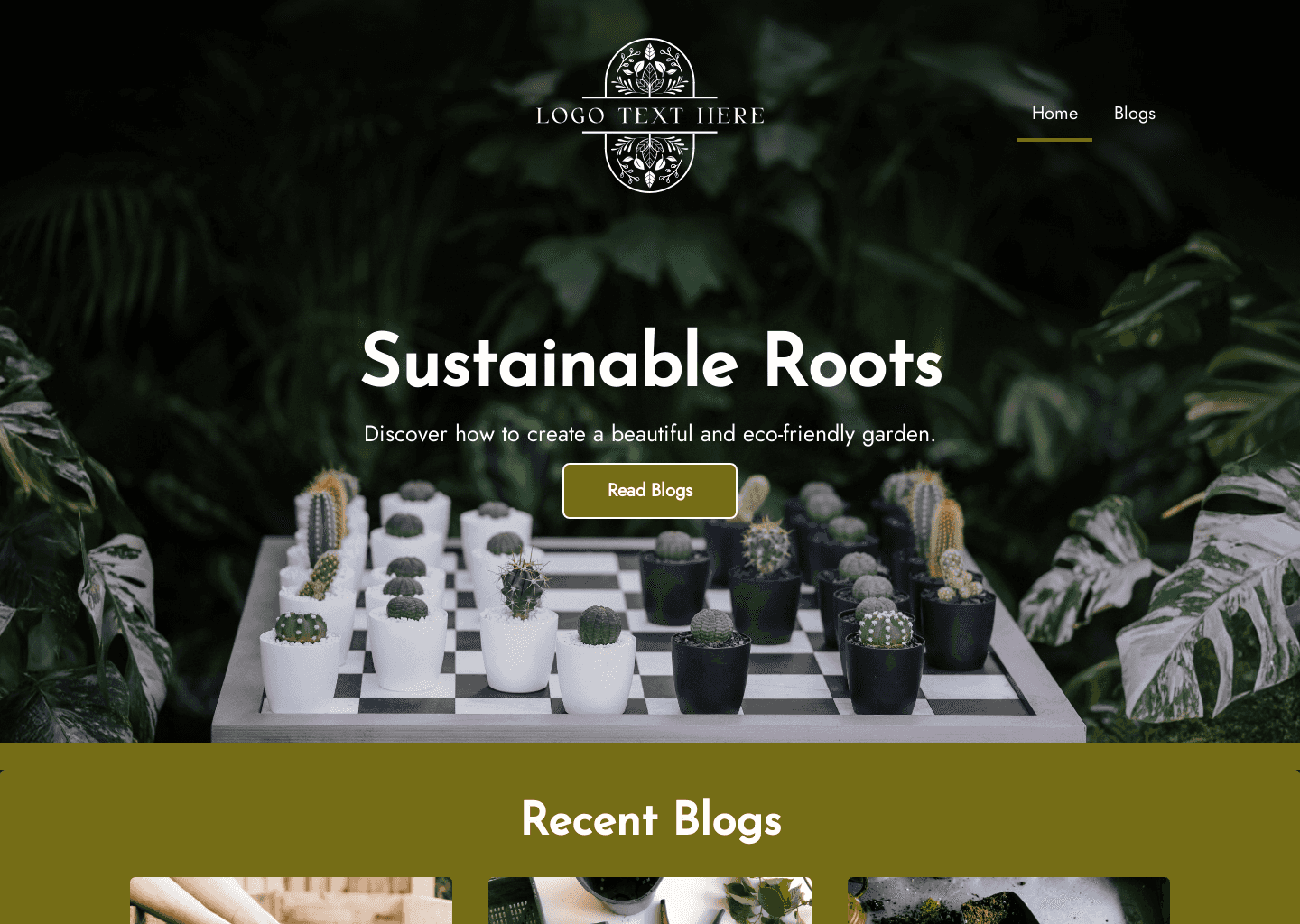Sustainable Gardener Blog Website Preview