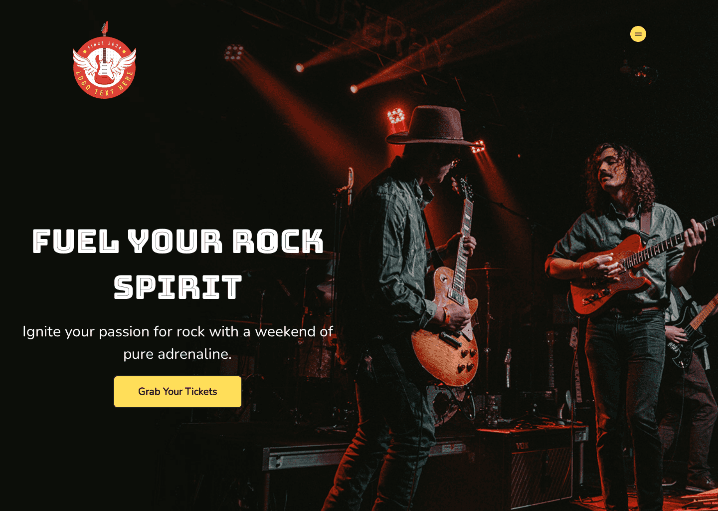 Rock Band Festival Website Preview