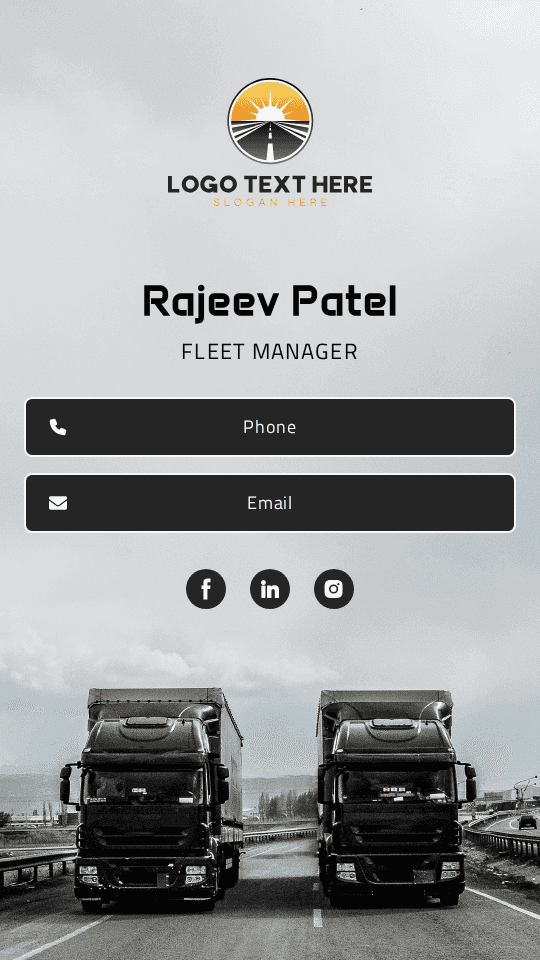 Fleet Operations Manager Digital Business Card Preview