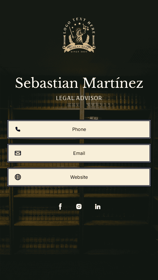 Legal Advisor Digital Business Card Preview