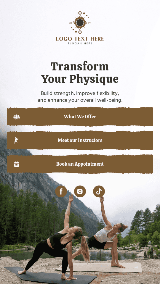 Fitness Workout Instructor Bio link template