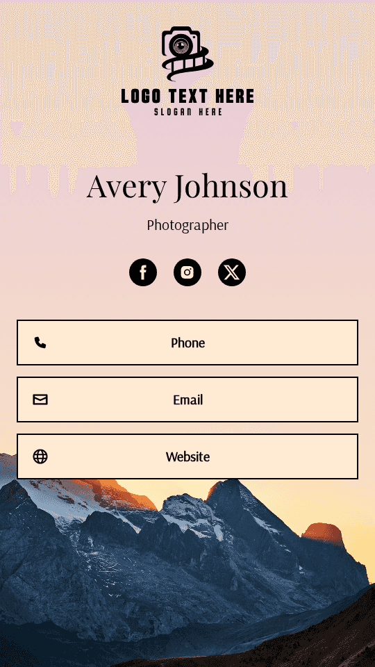 Freelance Nature Photographer Digital Business Card Preview
