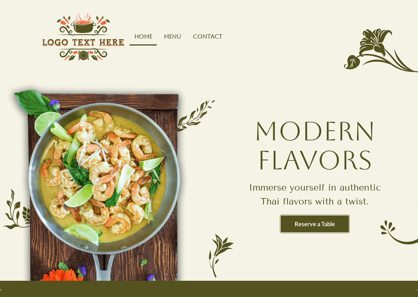 Modern Thai Restaurant Website Preview