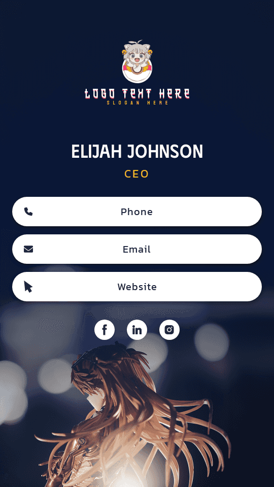 Anime Shop CEO Digital Business Card