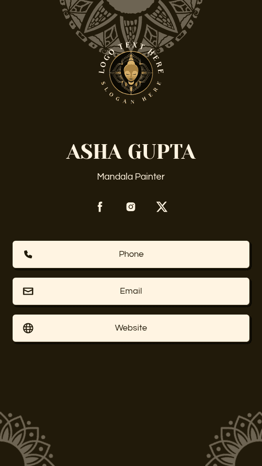 Creative Mandala Painter Digital Business Card