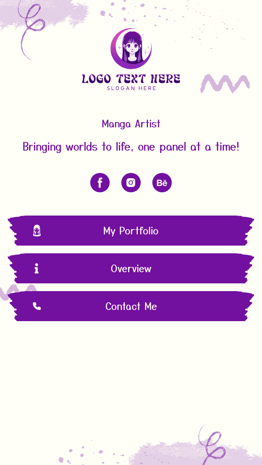 Manga Artist Portfolio Link in Bio Preview