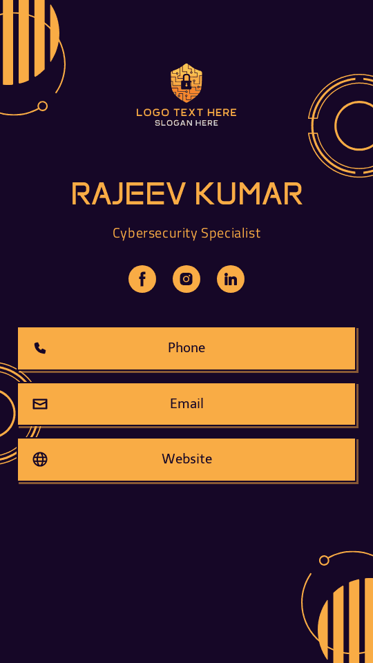Expert Cybersecurity Specialist Digital Business Card