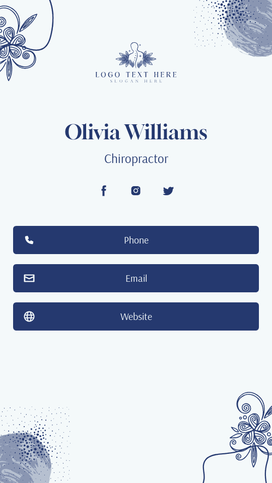Healthcare Medical Chiropractor Digital Business Card
