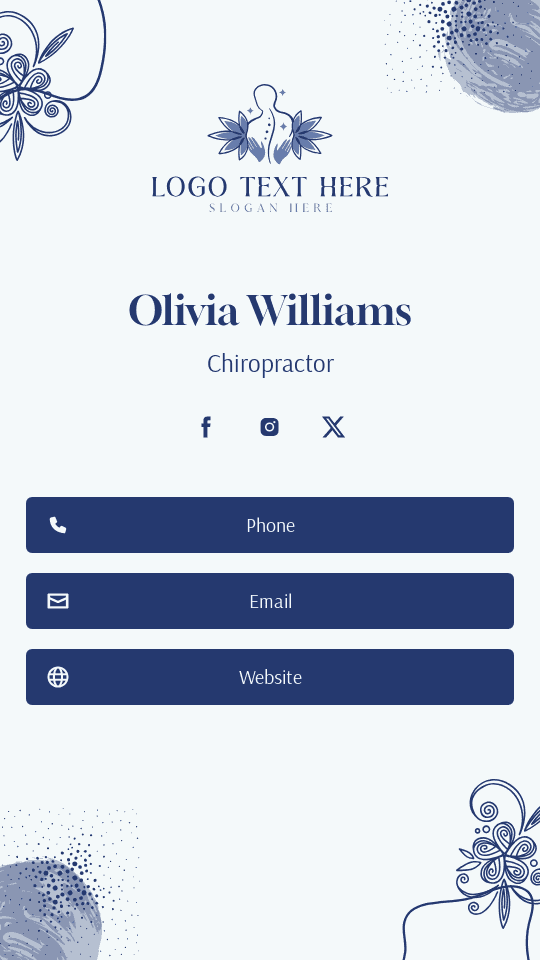 Healthcare Medical Chiropractor Digital Business Card Preview