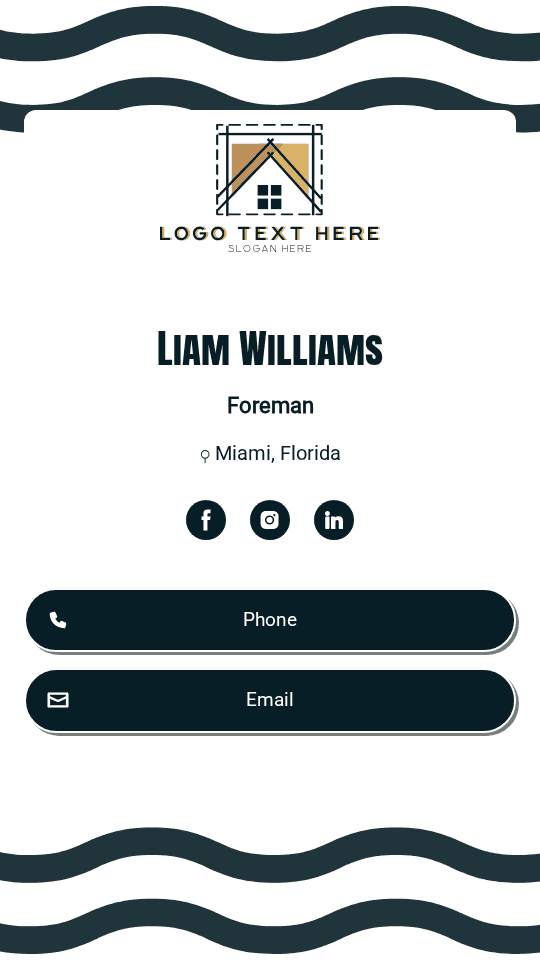 Roofing Solutions Foreman Digital Business Card Preview