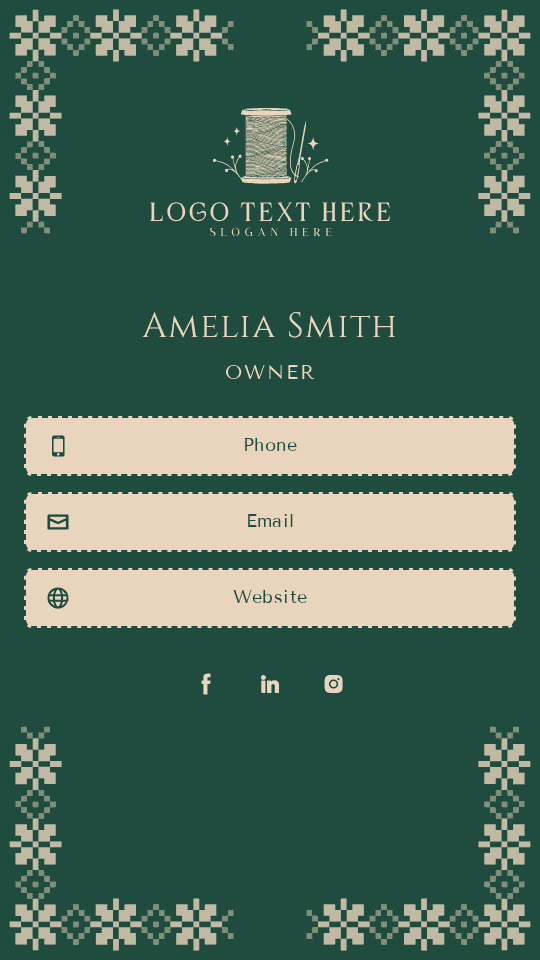 Embroidery Studio Owner Digital Business Card