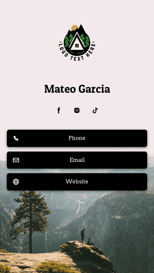 Upland Track Hiker Digital Business Card Preview