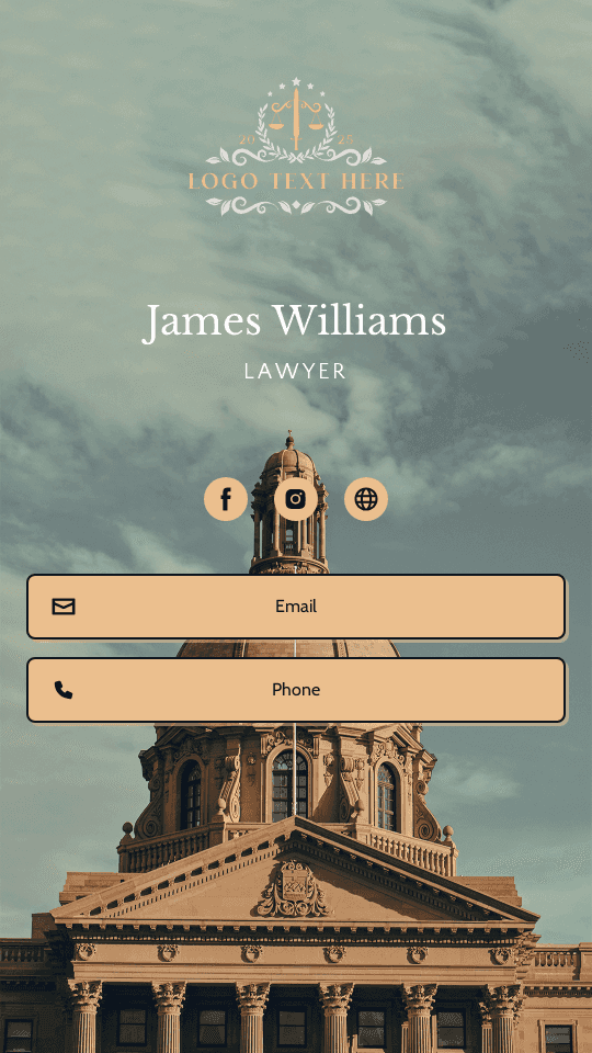 Legal Justice Lawyer Digital Business Card Preview