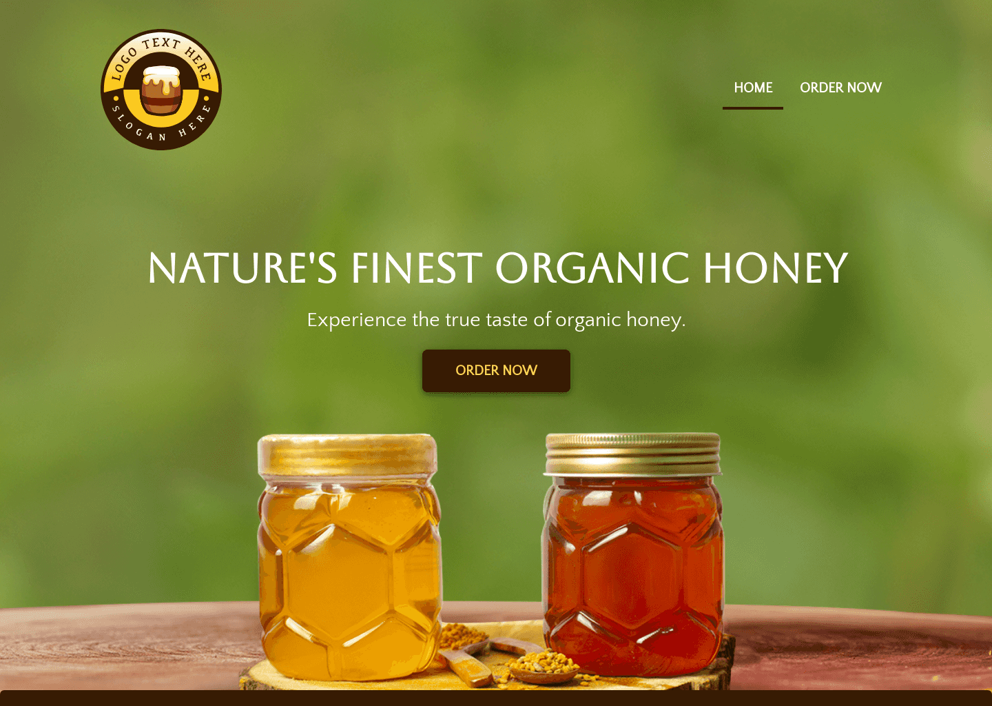 Organic Artisan Honey Website Preview