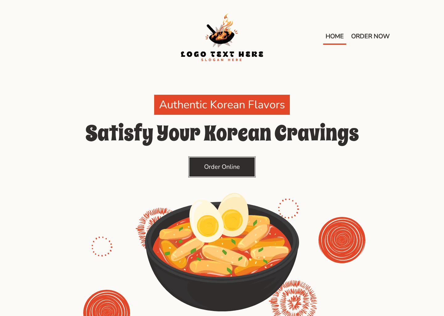Korean Food Restaurant Website Preview