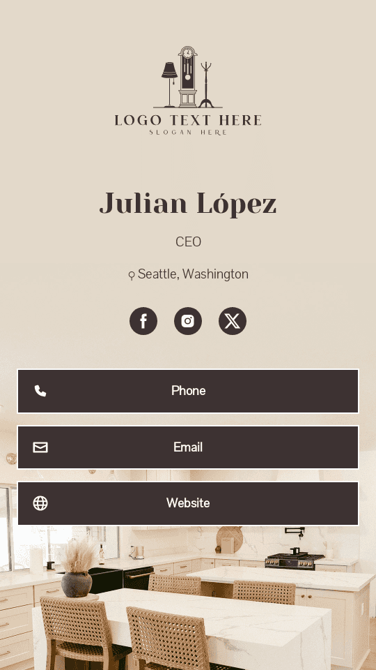 Furniture Shop CEO Digital Business Card Preview