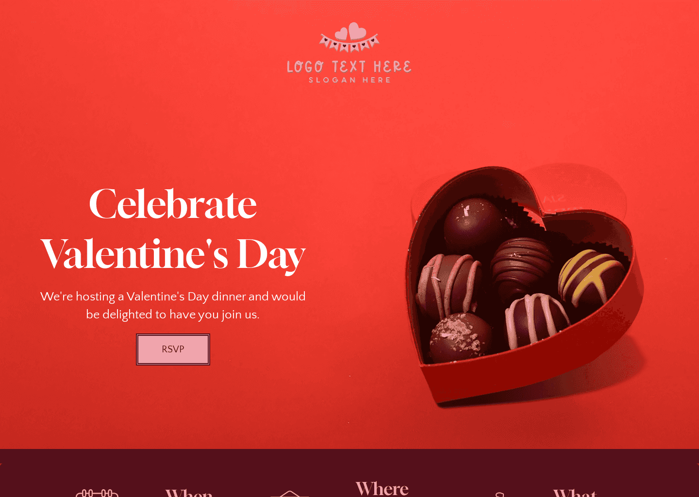 Valentines Dinner Invitation Website