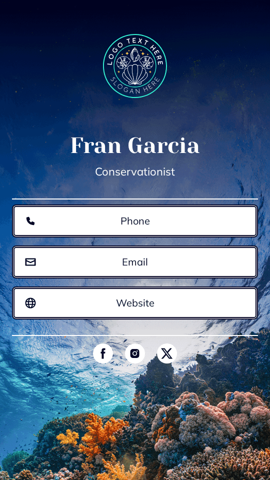 Ocean Reef Conservationist Digital Business Card