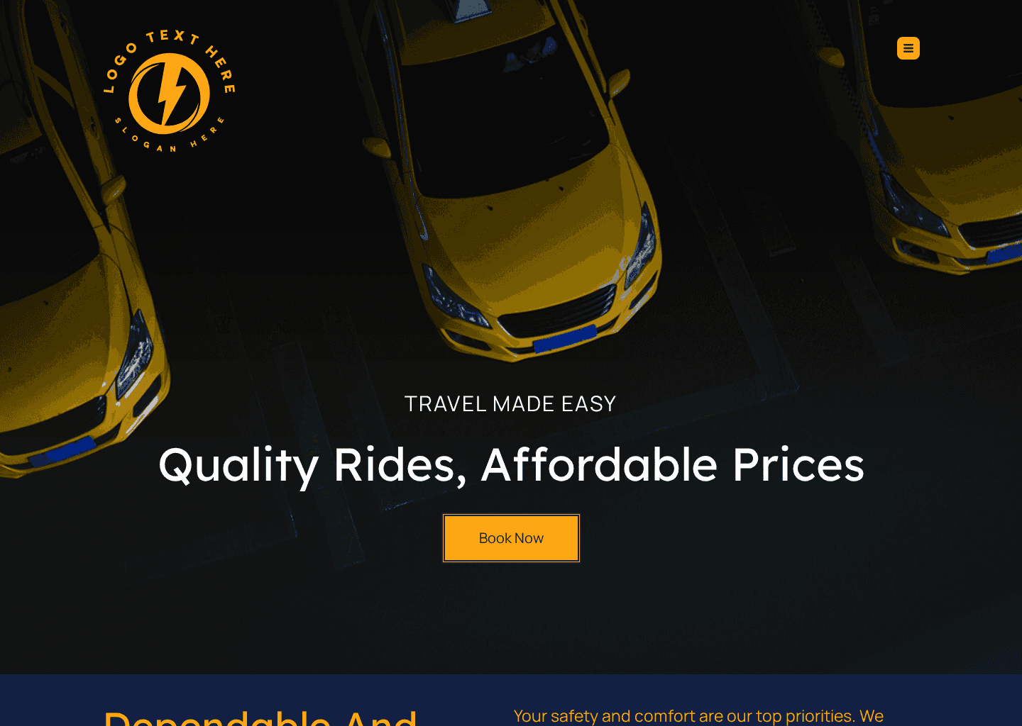 Taxicab Rideshare Transportation Website Preview