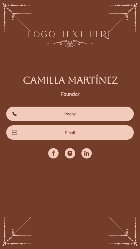 Classic Elegant Founder  Digital Business Card Preview