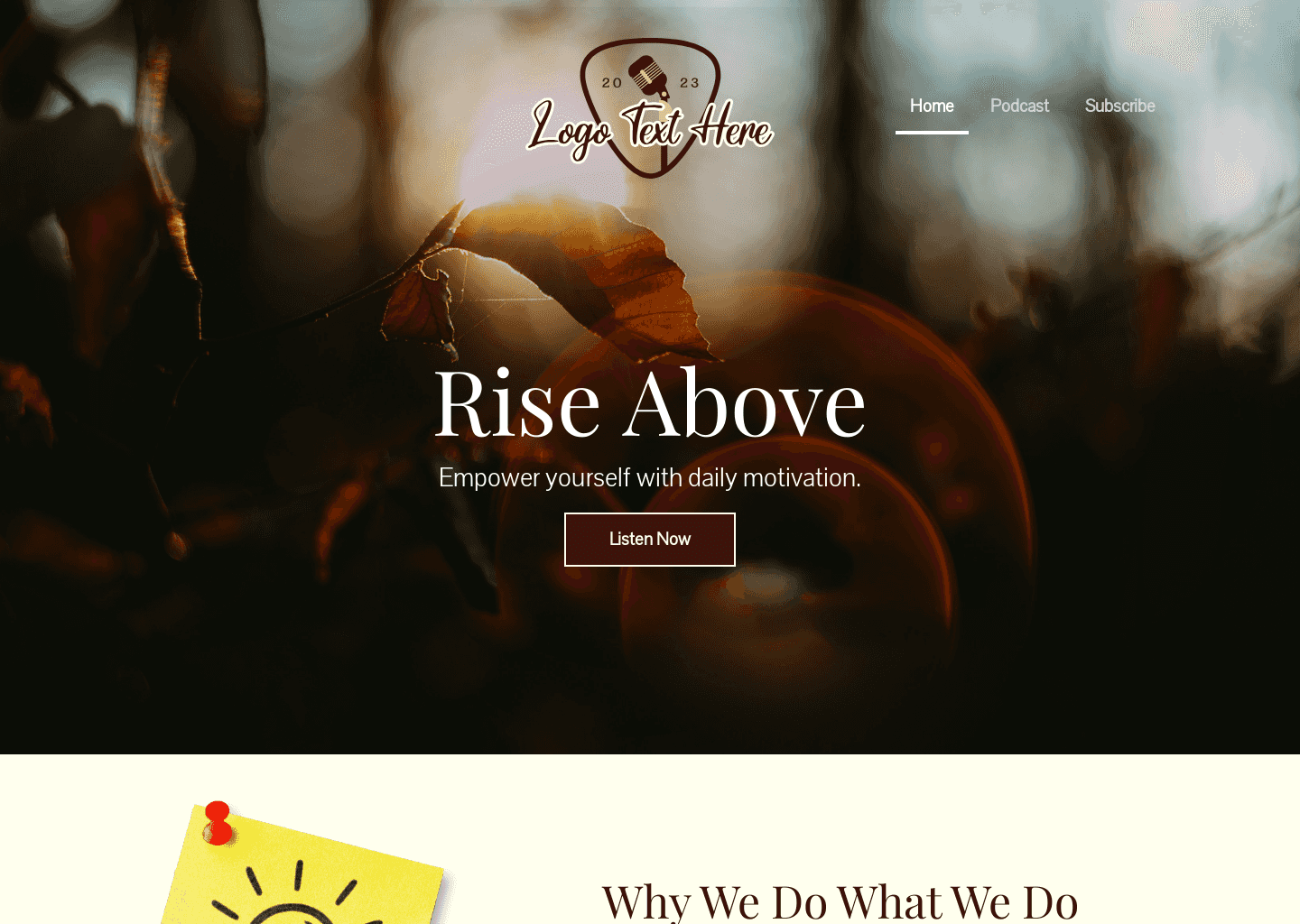 Daily Motivation Podcast Website Preview