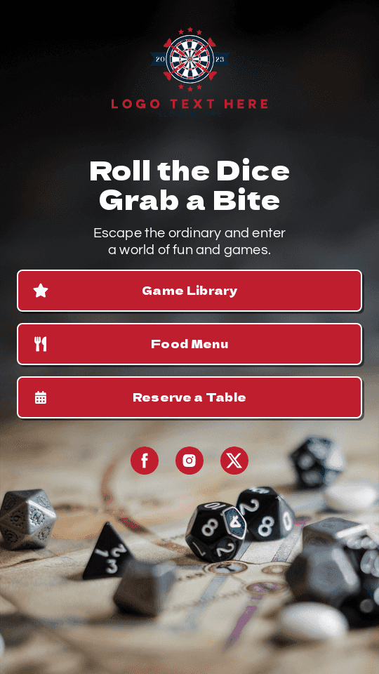 Board Game Cafe Website