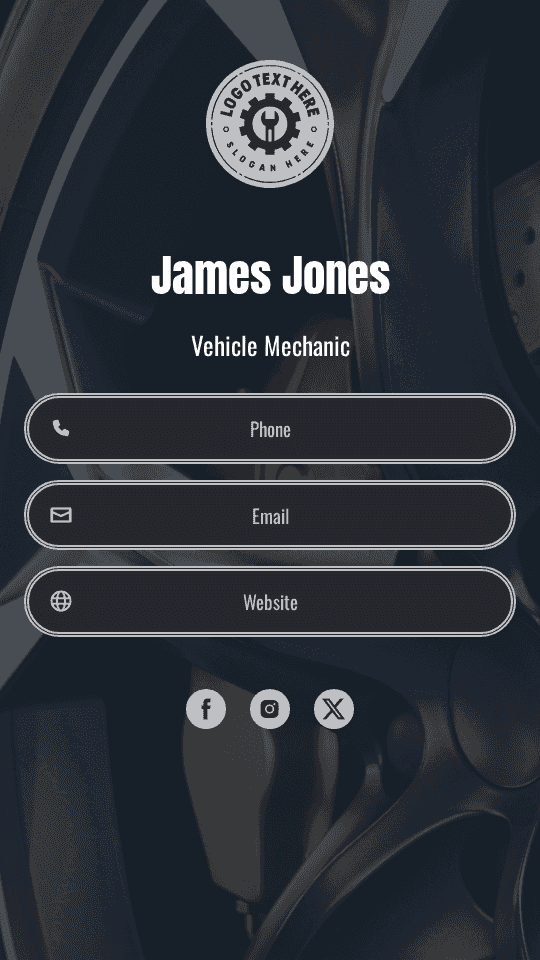 Automotive Vehicle Repairman Digital Business Card Preview