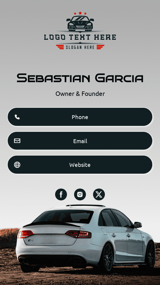 Prestige Auto Dealer Digital Business Card Preview