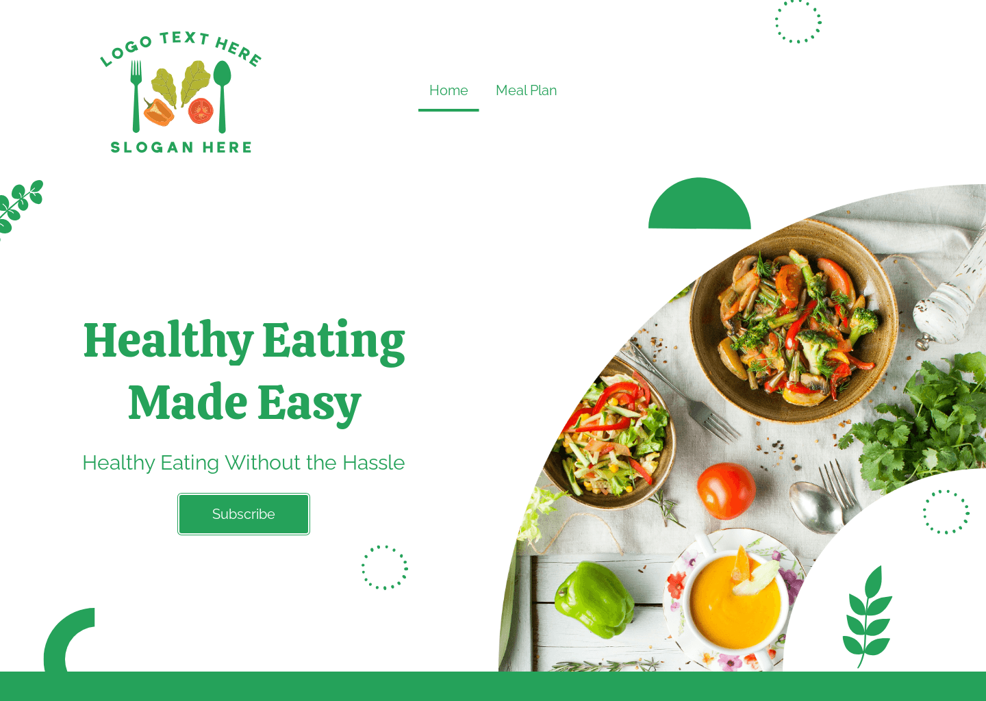Healthy Meals Subscription Website Preview