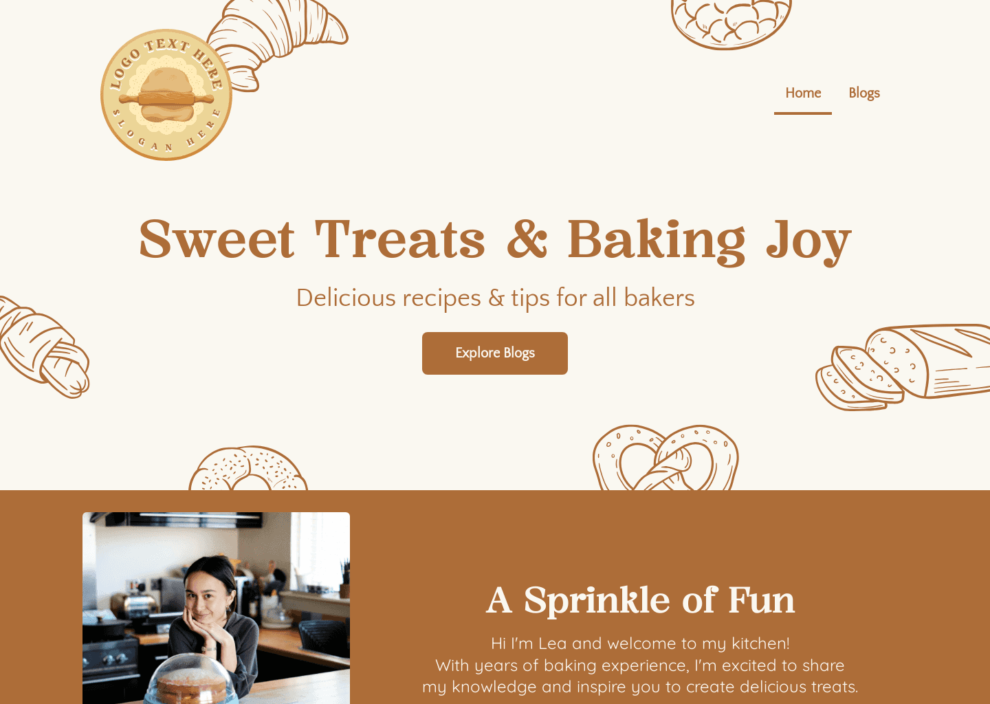 Dessert Baker Blog Website Preview