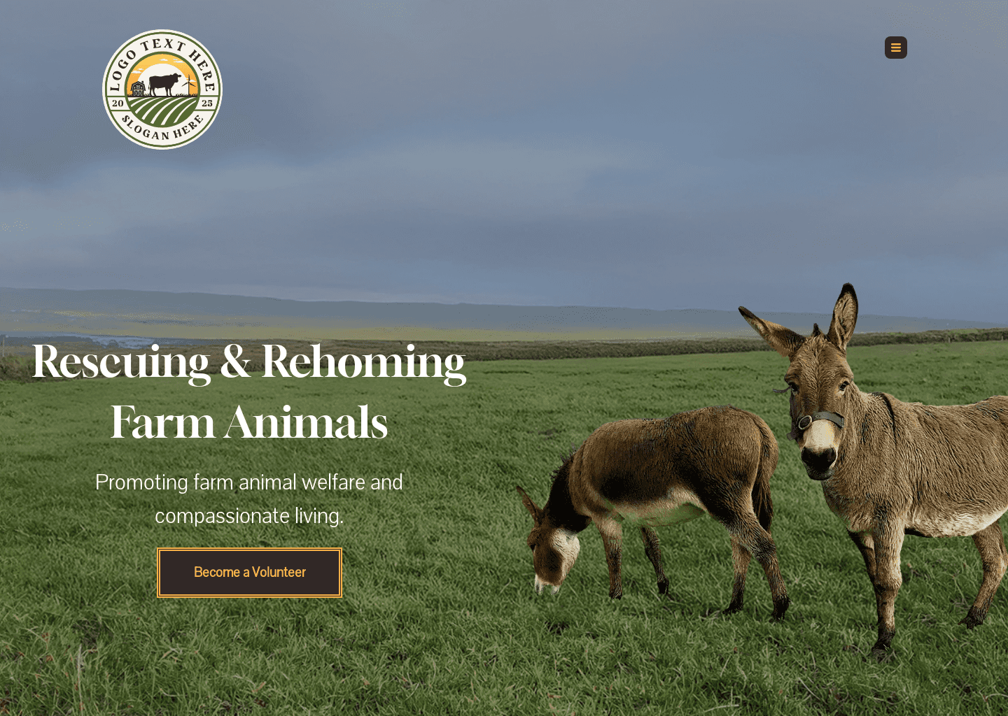 Farm Animals Shelter Website Preview