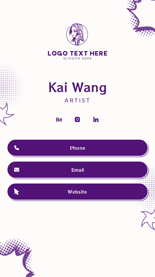 Anime Manga Artist Digital Business Card