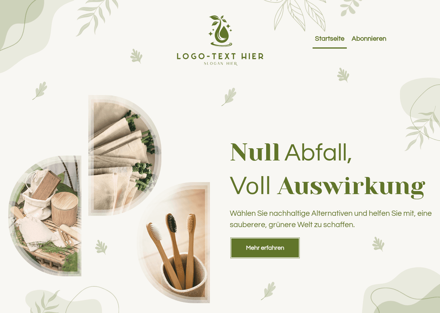 Nachhaltiger Lebensstil Website Preview