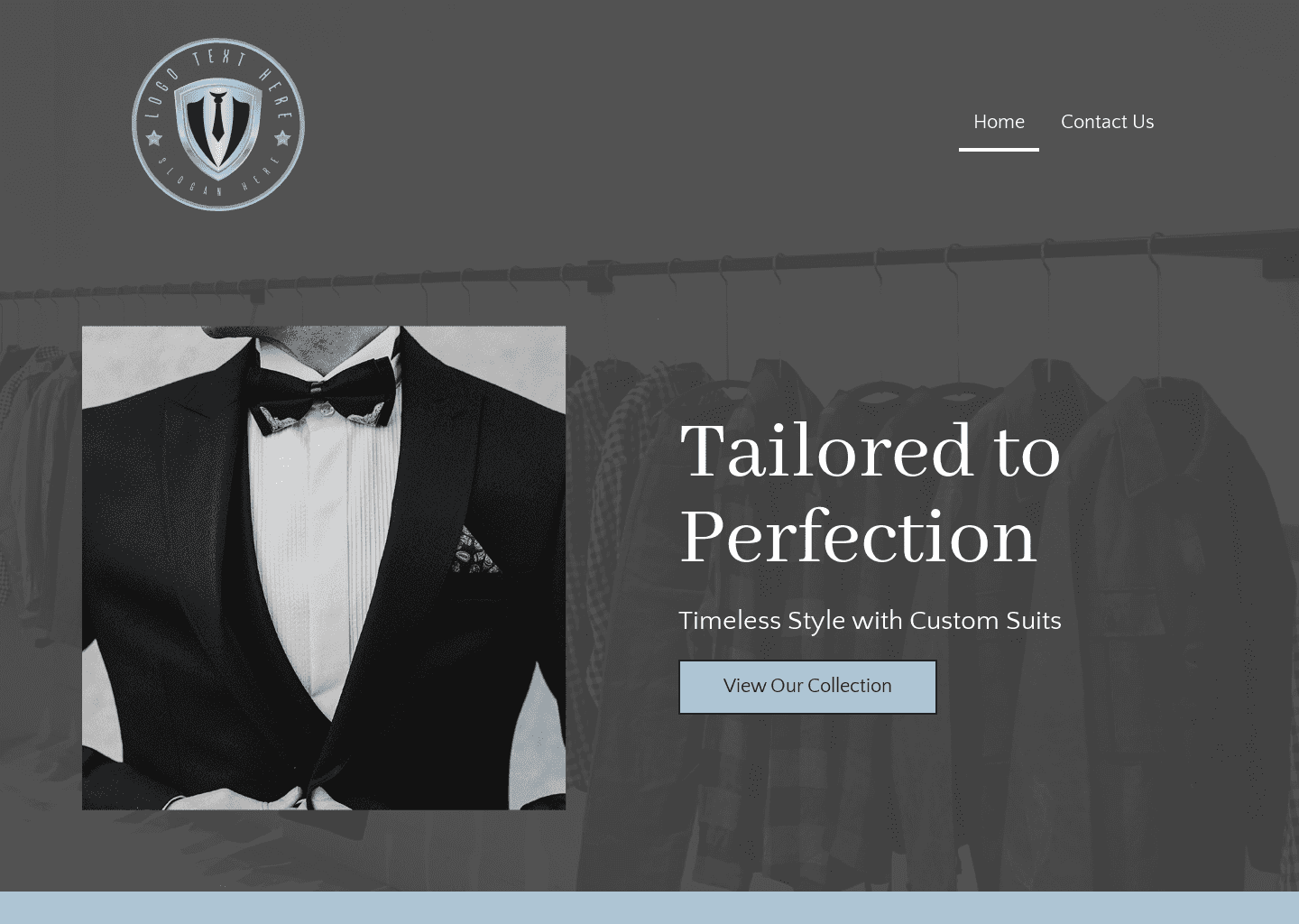 Custom Tailoring Suit Website Preview